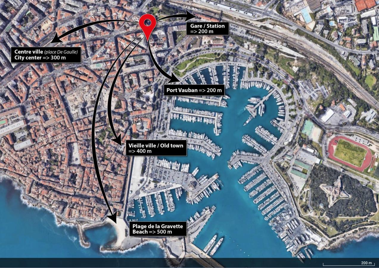3P Central Refait A Neuf - Parking L430Cm X W275Cm Antibes Bagian luar foto